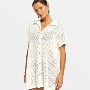 ivory roxy crochet coverup
